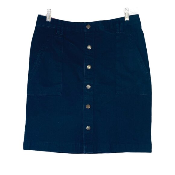 Tommy Hilfiger Y2K Denim Skirt 90s Vintage Button Close Womens SZ 14 Black Jean - Picture 11 of 12